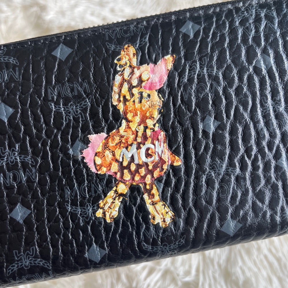 MCM Zip-around Long Wallet Leather Black - Picture 2 of 16